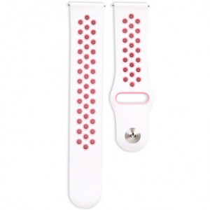 iUni Sportarmband 22 mm für Gear S3, Silikon, Weiß/Rosa