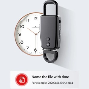 iUni SpyMic BR11 Schlüsselanhänger, Spionage-Diktiergerät, 8 GB interner Speicher, MP3-Player, schwarz - Img 10