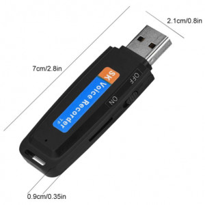 iUni SpyMic STK99 USB-Stick-Spionagemikrofon, Diktiergerät, Schwarz - Img 8