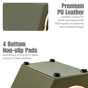 iUni Uhrenbeweger für Automatikuhren, Watch Winder, Kunstleder, Khaki - Img 8