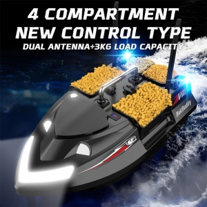 iUni V802 aasboot, 18.000 mAh, 4 reservoirs, 3 kg, 500 m, 15 km/u, 2,4 GHz afstandsbediening, zwart - Img 2