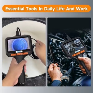 iUni VC43-AV Industrial Vehicle Inspection Camera, 4.3" IPS Screen, Semi-rigid Cable, 2 m Length, 1080p, 8 Adjustable LEDs, 8 mm Lens, IP67 Water Resistance, 2600mAh - Img 3