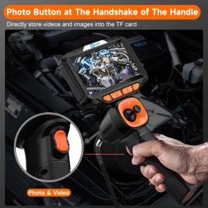 iUni VSP50 PRO Industriële auto-inspectiecamera, 720° draaibaar, bediening met joystick, 5" IPS-scherm, kabellengte 1 m, 1080p, 6 instelbare leds, 6 mm lens, IP67 waterdicht, 4000 mAh - Img 7