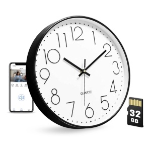 iUni W31 Spionagekamera in Form einer Wanduhr, 32 GB, WLAN, Full HD, Bewegungssensor, Schwarz-Weiß - Img 11