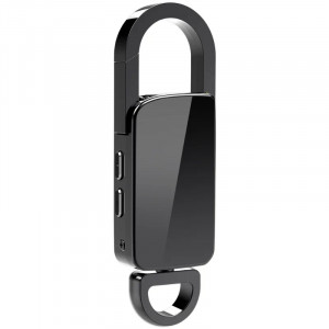 Sleutelhanger met verborgen opnameapparaat iUni BR11 Plus, 8 GB, spraakgestuurd, mp3-speler, zwart - Img 1