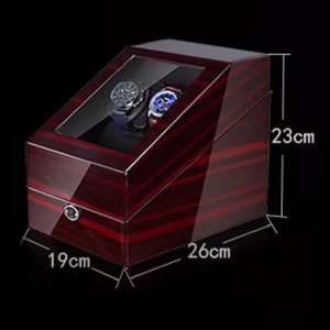 Κουτί για αυτόματα ρολόγια iUni Watch Winder 2 + 3 θέσεις αποθήκευσης, μαόνι - Img 2