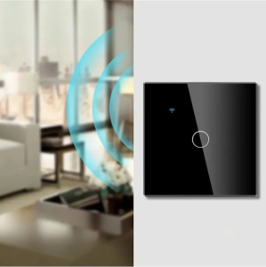 Интелигентен сензорен ключ, WiFi, Защитно стъкло, iUni 1G, 10A, Гласово управление, Smart Life / Tuya, LED, черен - Img 10