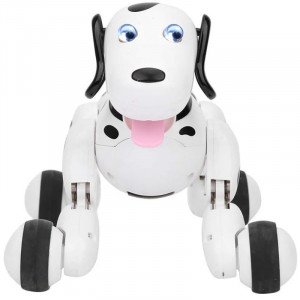 Интерактивен робот кучета iUni Smart-Dog, Дистанционно управление с 24 команди, Бял-черен - Img 3