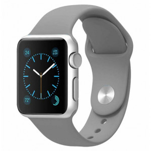 Каишка iUni за Apple Watch 1/2/3/4/5/6/7 42 мм Силикон Сив - Img 4