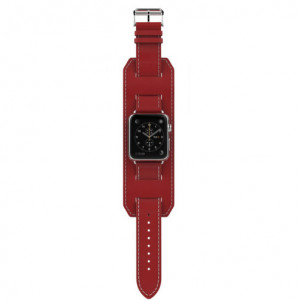 Каишка iUni Cuff за Apple Watch 1/2/3/4/5/6/7 40 мм Еко кожа Червен - Img 3