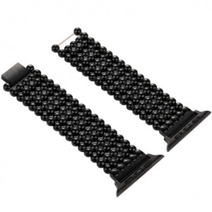 Каишка iUni Luxury за Apple Watch 1/2/3/4/5/6/7 42 мм Стомана Черен - Img 4