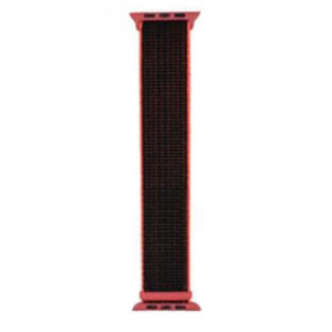 Каишка iUni Woven Strap за Apple Watch 1/2/3/4/5/6/7 44 мм Найлон Черен/Червен - Img 3