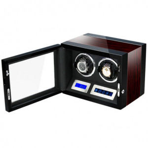 Кутия за самонавиващи се часовници iUni Luxury Watch Winder 2, цвят на махагон - Img 8