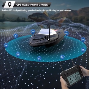 Лодка за риболовна стръв iUni V080, GPS, Търсач на риба, чанта за носене, 20000mAh, 800m, 15km/h, 2.4GHz дистанционно управление - Img 6