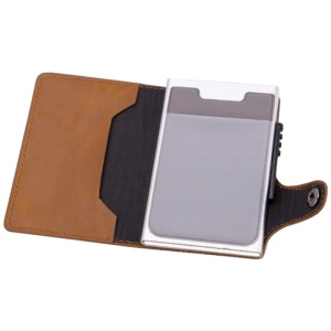 Портфейл iUni P4, RFID, слот за 9 карти, кафяв - Img 2