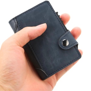 Портфейл iUni P4, RFID, слот за 9 карти, тъмно син - Img 4