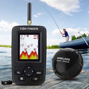 Риболовен сонар Fish Finder Безжичен iUni XJ-01, цветен LCD екран 2.8", сензор 90°, дълбочина 36m, комуникационно разстояние до 100m, 125KHz - Img 2