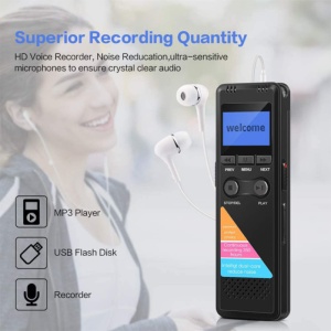 Шпионски микрофон iUni SpyMic REP01, Професионален диктофон, 8GB, MP3 Player - Img 5