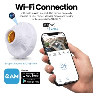 Full-HD-Minikamera iUni SB1, E27-Fassung, WLAN, 8 GB, Live-Ansicht auf dem Smartphone - Img 2