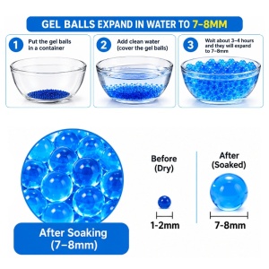 Gelkugeln Wasserperlen, 1000 Stück, 7–8 mm, Blau, für iUni 8006 Roboterhund - Img 3