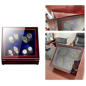 iUni автоматична машина за навиване на часовници, Watch Winder 8 Mahon-Black - Img 10