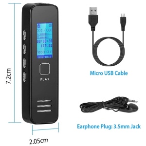 iUni 007 Mini-digitale recorder, 8 GB, batterijduur 17 uur, mp3-speler - Img 10