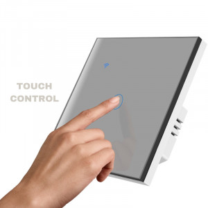 iUni 1F интелигентен сензорен ключ, Wi-Fi, безопасно стъкло, LED, сребрист - Img 5