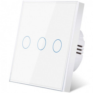 iUni 3F Tempered Glass Touch Switch, LED, White