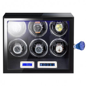 iUni Automatischer Uhrenbeweger mit iUni-Logo, luxuriöser Uhrenbeweger 6 Carbon - Img 2