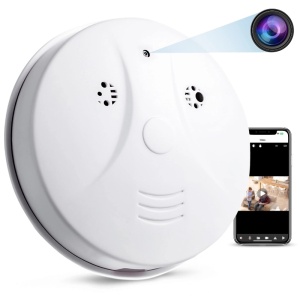 iUni D101 Spionagekamera mit Rauchmelder, WLAN, 4K-Auflösung, MicroSD-Kartensteckplatz