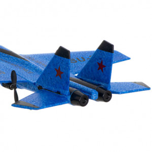 iUni FX820 изтребител с дистанционно управление, SU-35, жироскоп, удароустойчив, син - Img 7