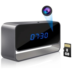 iUni IP27 Uhr mit Spionagekamera, 8 GB, WLAN, Full HD, Nachtsicht, Audio- und Videoaufzeichnung, Bewegungssensor