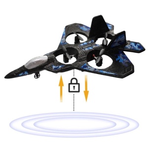 iUni LC222-A Op afstand bestuurbare vliegtuig, Thunder Jet X, 360°-acrobatiek, gyroscoop, schokbestendig, led-verlichting, blauw - Img 5