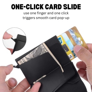 iUni P2 Geldbörse, RFID, Platz für 6 Karten, schwarz - Img 5