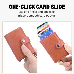 iUni P2 Wallet, RFID, 6-card slot, chocolate brown - Img 5