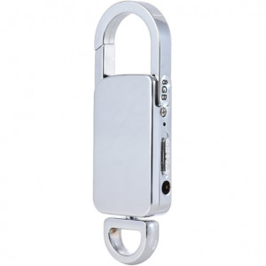 iUni SpyMic BR11 Plus sleutelhanger, spionagerecorder, 8 GB intern geheugen, mp3-speler, zilverkleurig - Img 5