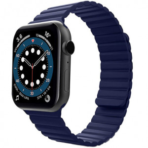 iUni Strap for Apple Watch 1/2/3/4/5/6/7, Magnetic Silicone, 38mm, Midnight Blue - Img 2