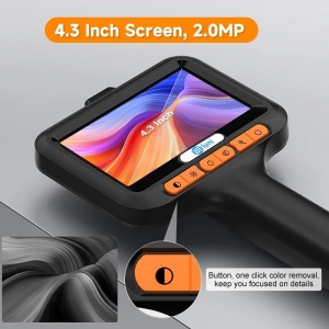 iUni VC43-AV Industrial Vehicle Inspection Camera, 4.3" IPS Screen, Semi-rigid Cable, 2 m Length, 1080p, 8 Adjustable LEDs, 8 mm Lens, IP67 Water Resistance, 2600mAh - Img 4