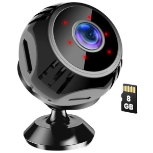 iUni W8 Mini-Spionagekamera, WLAN, 8 GB, Full-HD-Auflösung, Bewegungssensor, Nachtsicht