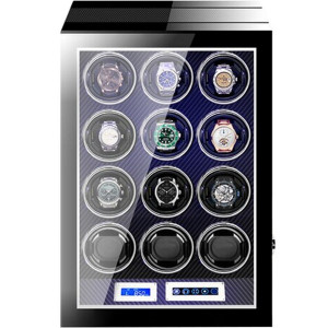 iUni Watch Winder, луксозен часовник за навиване 12 Carbon - Img 1