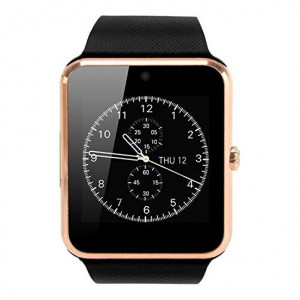 Smartwatch iUni GT08, телефон, Bluetooth, 1.3MP Камера, LCD дисплей против надраскване, Златист - Img 5