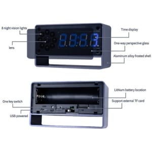 Uhr mit Spionagekamera iUni IP27 Mini, 16 GB, WLAN, 4K-Auflösung, Nachtsicht, Bewegungssensor - Img 5