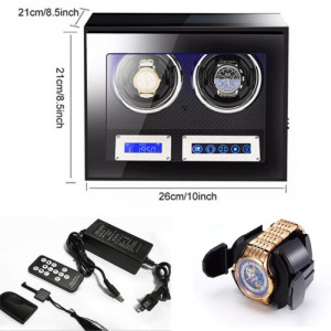 Uhrenbox für selbstaufziehende Uhren iUni Luxury Watch Winder 2, Farbe: Carbon - Img 4