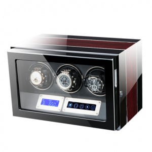 Uhrenbox für selbstaufziehende Uhren iUni Luxury Watch Winder 3, Mahagoni-Farbe - Img 7
