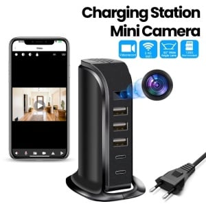 Μίνι κάμερα Wi-Fi iUni IP91, Full HD, 32 GB, βάση φόρτισης, 2 θύρες Type-C, 3 θύρες USB-A, 20 W - Img 2