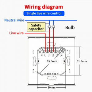 Интелигентен сензорен превключвател, WiFi, Защитно стъкло, iUni 2G, 10A, Гласово управление, Smart Life / Tuya, LED, сребрист - Img 8