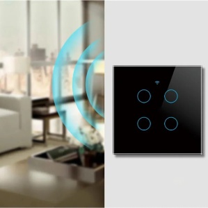 Интелигентен сензорен превключвател, WiFi, Защитно стъкло, iUni 4G, 10A, Гласово управление, Smart Life / Tuya, LED, черен - Img 10