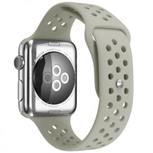 Каишка iUni Спортен за Apple Watch 1/2/3/4/5/6/7 42 мм Силикон Сив - Img 4