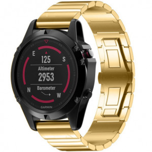 Каишка iUni Link Bracelet 26 мм за Garmin Fenix 3 Стомана Златист - Img 6