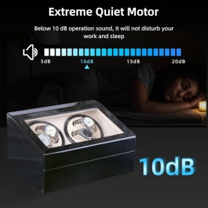 Кутия за Навиване на Часовници iUni, Watch Winder 4 + 6 Места за Съхранение, Черно-Кремава - Img 6